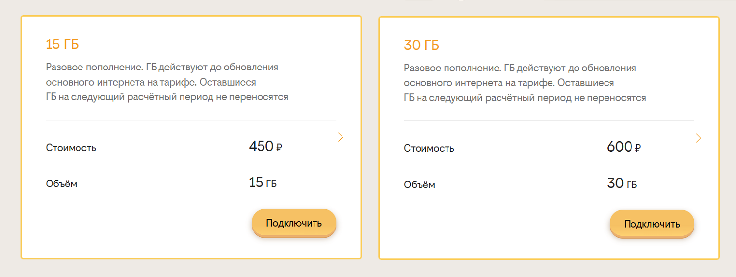 Пакеты интернета от оператора билайн
